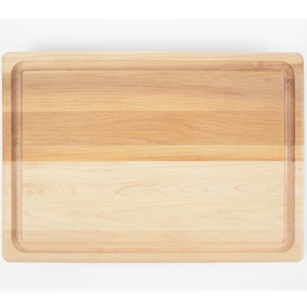 Meat cutting board with juice groove
