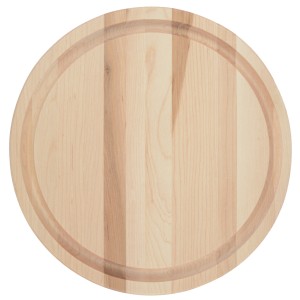 This small round cutting board with juice groove is 100% rich Canadian maple