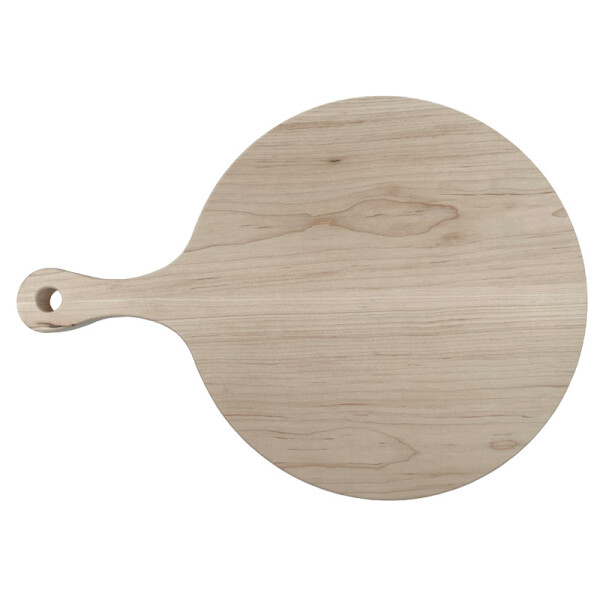 Pizza cutting board with handle sized